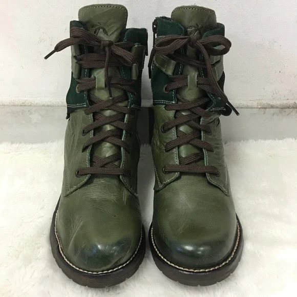 Dromedaris Kara Green Laced Boots Size 39 - Picture 8 of 10
